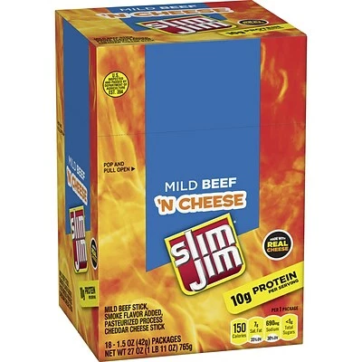 Discount โค๏ธ Meat And Jerky Slim Jim Beef And Cheese, 1.5 Oz, 18 Count ๐ 4 Discount โค๏ธ Meat And Jerky Slim Jim Beef And Cheese, 1.5 Oz, 18 Count ๐ - Image 2
