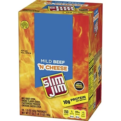 Discount โค๏ธ Meat And Jerky Slim Jim Beef And Cheese, 1.5 Oz, 18 Count ๐ 5 Discount โค๏ธ Meat And Jerky Slim Jim Beef And Cheese, 1.5 Oz, 18 Count ๐ - Image 3