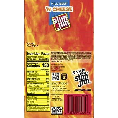 Discount โค๏ธ Meat And Jerky Slim Jim Beef And Cheese, 1.5 Oz, 18 Count ๐ 6 Discount โค๏ธ Meat And Jerky Slim Jim Beef And Cheese, 1.5 Oz, 18 Count ๐ - Image 4