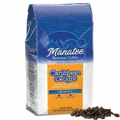 Cheap 🌟 Manatee Gourmet Coffee Manatee Caribbean Delight, 2 Lb Whole Bean (302004-BAG) ✔️