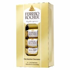 New 🎉 Candy & Chocolate Ferrero Rocher Fine Hazelnut Chocolates 1.3 Oz., 12/Pack (220-02059) ⭐ -Grocery shop unnamed file 3254