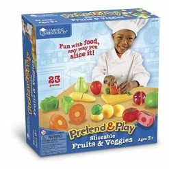 Outlet 🎁 Children's Toys Learning Resources Pretend Play, Sliceable Fruits & Veggies 🛒