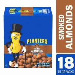 Best Sale 🔔 Dried Fruit, Nuts & Trail Mix Planters® Smoked Almonds, 1.5 Oz. Bags, 18/Box (07237) 😀