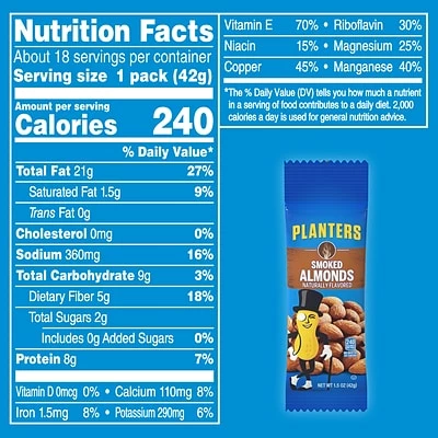Best Sale 🔔 Dried Fruit, Nuts & Trail Mix Planters® Smoked Almonds, 1.5 Oz. Bags, 18/Box (07237) 😀 11 Best Sale 🔔 Dried Fruit, Nuts & Trail Mix Planters® Smoked Almonds, 1.5 Oz. Bags, 18/Box (07237) 😀 - Image 9