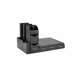 Best Pirce 🛒 Organizers & Dispensers Mind Reader Combine ABS Plastic Coffee Station, Black (CMB02-BLK) 🌟
