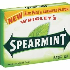 Discount 🔥 Wrigley's Spearmint Gum & Mints Wrigley's Slim Pack™ Gum; Spearmint; 15 Sticks/Pack, 10 Packs/Box ⭐