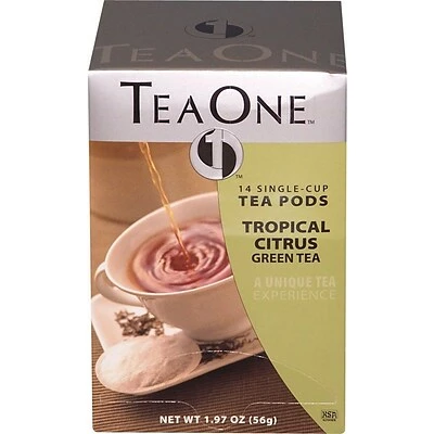 Hot Sale 👏 TeaOne Single Serve Tea Pods, Citrus Green Tea, 1.97 Oz., 14/Box (JTC20706) ❤️ 2 Hot Sale 👏 TeaOne Single Serve Tea Pods, Citrus Green Tea, 1.97 Oz., 14/Box (JTC20706) ❤️