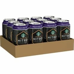 Grocery shop 14 Budget ❤️ Iced Coffee & Cold Brew Starbucks Nitro Dark Cocoa Sweet Cream Cold Brew Coffee, 9.6 Fl. Oz., 12/Carton (20478) 👏