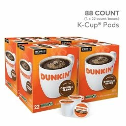 Discount 🧨 K-Cups Dunkin' Donuts Original Blend Coffee, Keurig® K-Cup® Pods, Medium Roast, 88/Carton (400845) 😀