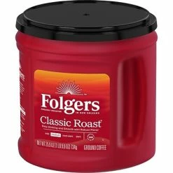 Brand new 💯 Folgers Classic Roast Ground Coffee, Medium Roast, 25.9 Oz. Canister (SMU02042/2550030407) 💯 -Grocery shop unnamed file 512