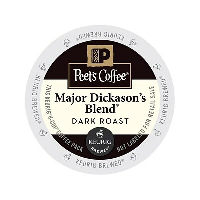 Promo 🎁 K-Cups Peet's Coffee Major Dickason's Blend, Keurig K-Cup Pods, Dark Roast, 88/Carton (65470) ✔️ 3 Promo 🎁 K-Cups Peet's Coffee Major Dickason's Blend, Keurig K-Cup Pods, Dark Roast, 88/Carton (65470) ✔️