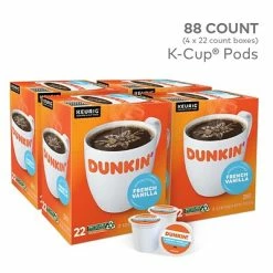 Buy 🥰 K-Cups Dunkin' Donuts French Vanilla Coffee, Keurig® K-Cup® Pods, Medium Roast, 88/Carton (400847) 👍