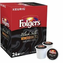 Wholesale 🛒 K-Cups Folgers Black Silk Coffee, Keurig® K-Cup® Pods, Dark Roast, 24/Box (6662) 🌟