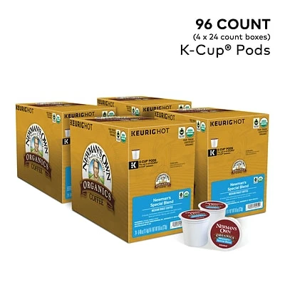 Best Pirce 🎉 K-Cups Newman's Own Organics Special Blend Coffee, Keurig K-Cup Pods, Medium Roast, 96/Carton (4050) ⭐ 3 Best Pirce 🎉 K-Cups Newman's Own Organics Special Blend Coffee, Keurig K-Cup Pods, Medium Roast, 96/Carton (4050) ⭐