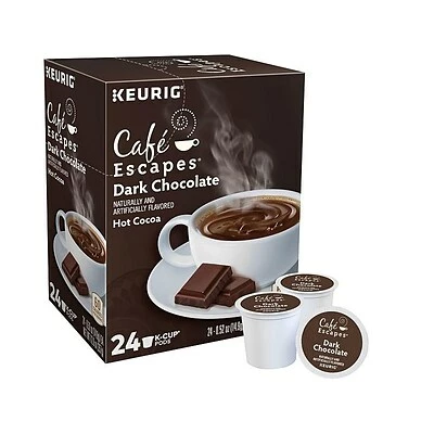 Deals 🧨 Cafe Escapes K-Cups Café Escapes Dark Chocolate Hot Cocoa, Keurig® K-Cup® Pods, 24/Box (6802) 😀 3 Deals 🧨 Cafe Escapes K-Cups Café Escapes Dark Chocolate Hot Cocoa, Keurig® K-Cup® Pods, 24/Box (6802) 😀