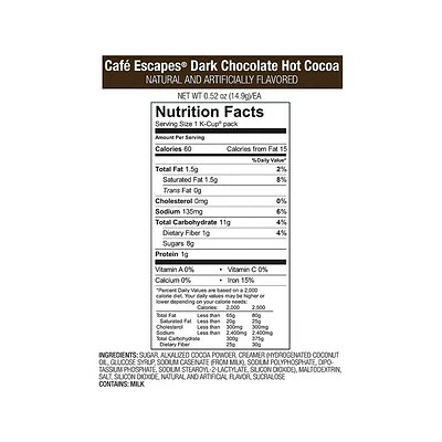 Deals 🧨 Cafe Escapes K-Cups Café Escapes Dark Chocolate Hot Cocoa, Keurig® K-Cup® Pods, 24/Box (6802) 😀 6 Deals 🧨 Cafe Escapes K-Cups Café Escapes Dark Chocolate Hot Cocoa, Keurig® K-Cup® Pods, 24/Box (6802) 😀 - Image 4