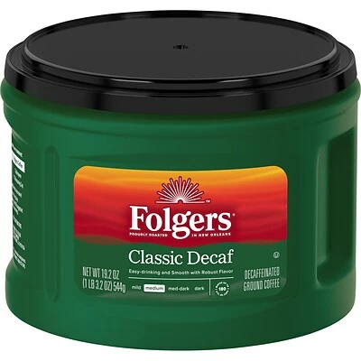 Promo ⌛ Folgers Classic Roast Decaf Ground Coffee, Medium Roast, 19.2 Oz. (PRO000374) 🥰 3 Promo ⌛ Folgers Classic Roast Decaf Ground Coffee, Medium Roast, 19.2 Oz. (PRO000374) 🥰