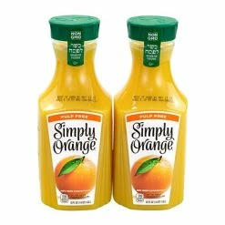 Hot Sale 🔥 Simply Orange Juice Pulp Free, 52 Oz., 2/Pack (902-00102) ✨