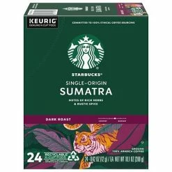Outlet ✔️ K-Cups Starbucks Sumatra Coffee, Keurig® K-Cup® Pods, Dark Roast, 24/Box (736089) 🎉