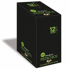 New 👏 Dried Fruit, Nuts & Trail Mix Wonderful Roasted & Salted Pistachios, 1.25 Oz., 12/Box (91345) 🎁 -Grocery shop unnamed file 922