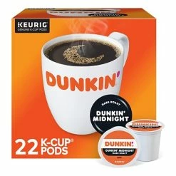 Deals 🌟 Dunkin' K-Cups Dunkin Donuts Midnight Coffee, Keurig K-Cup Pods, Dark Roast, 22/Box (400849) 👍