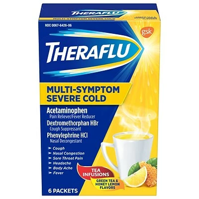 Coupon ๐ Cough, Cold, Flu & Allergy Theraflu Multi-Symptom Severe Cold Hot Liquid Powder Tea Infusions Green Tea And Honey Lemon Flavors 6 Count Box (24473012) โ๏ธ 1 Coupon ๐ Cough, Cold, Flu & Allergy Theraflu Multi-Symptom Severe Cold Hot Liquid Powder Tea Infusions Green Tea And Honey Lemon Flavors 6 Count Box (24473012) โ๏ธ